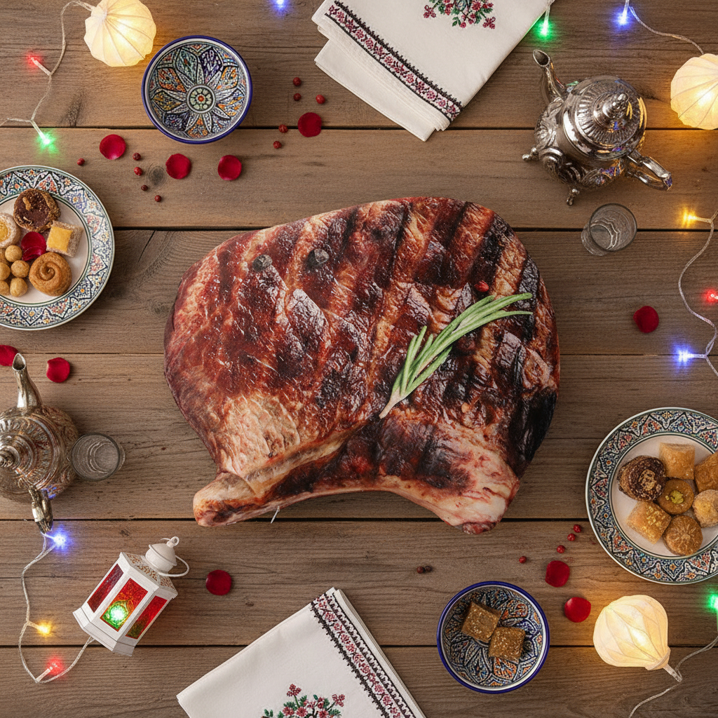 🥩🇩🇿وسادة "شواء العيد" الملكية - اللمسة الفخمة لصالونك في العيد